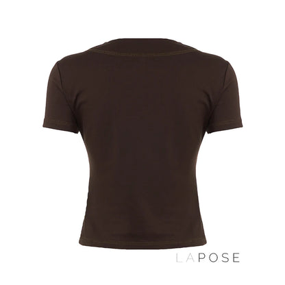 Ishika Fitted V-Neck Crop Top