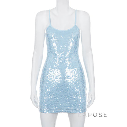 Issabella Blue Sequin Mini Dress