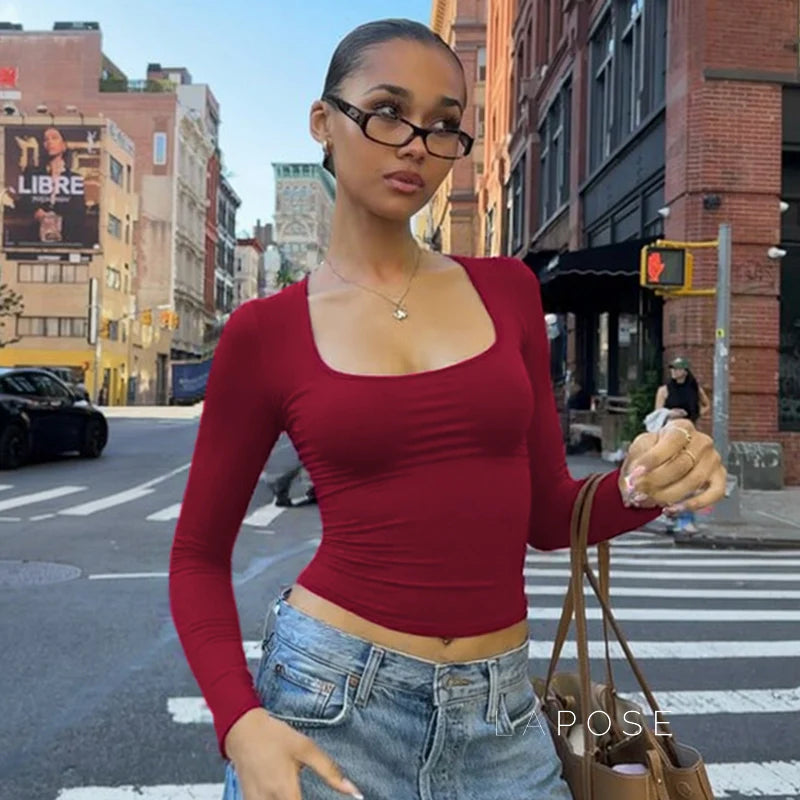 Itzayana Long Sleeve U-Neck Top
