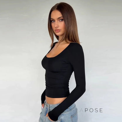 Itzayana Long Sleeve U-Neck Top