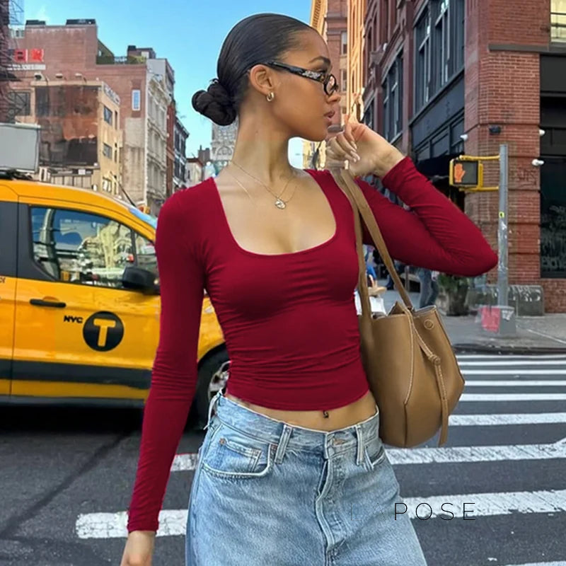 Itzayana Long Sleeve U-Neck Top