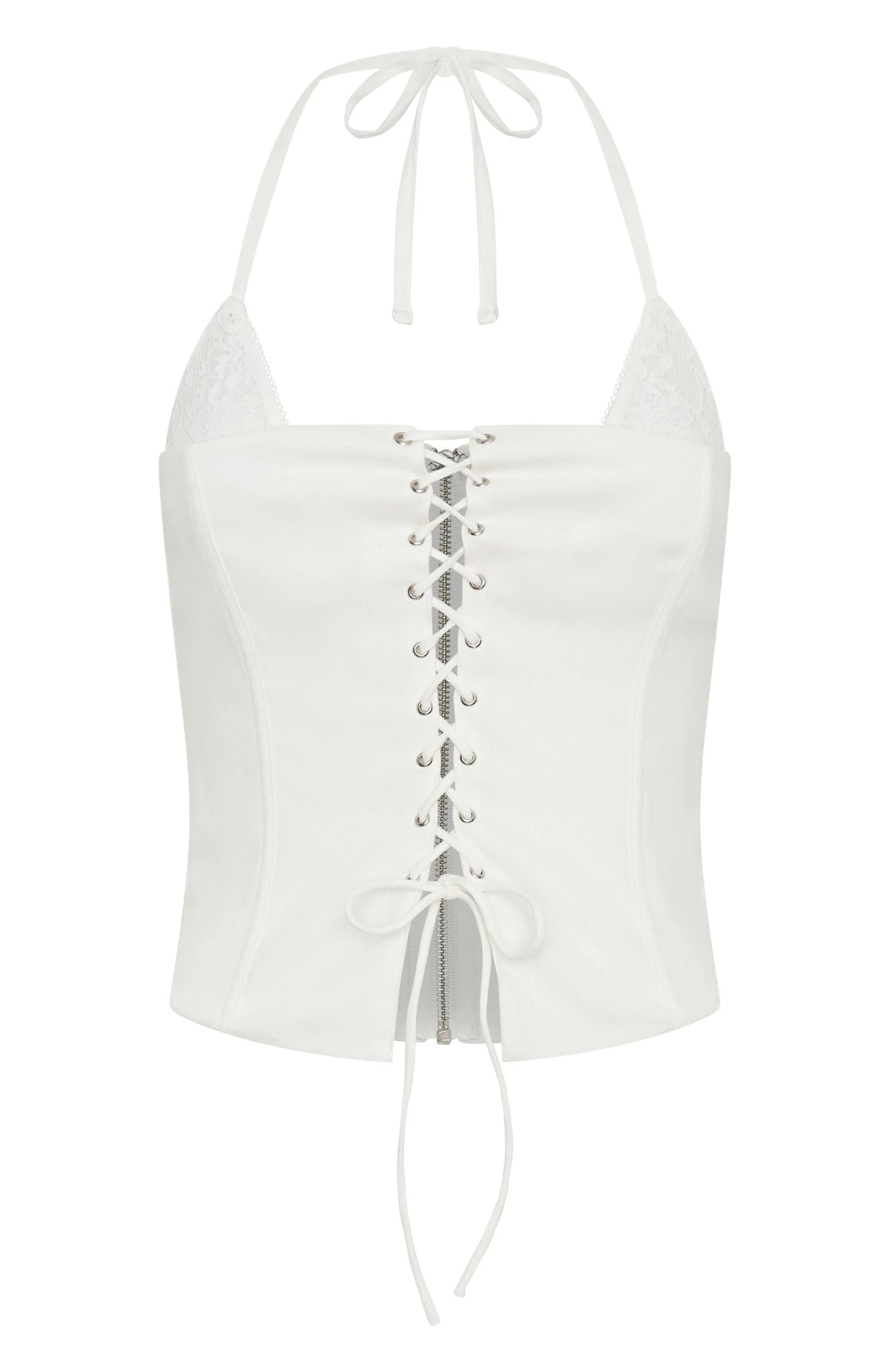 Iylah Lace Halter Bustier Top