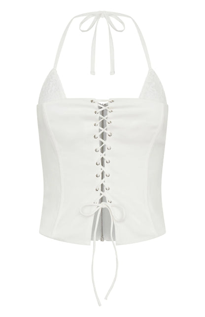 Iylah Lace Halter Bustier Top