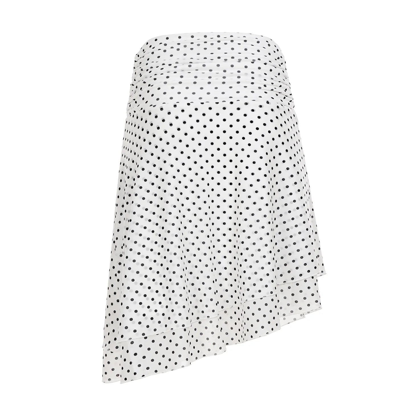 Izel Polka Dot Mesh Midi Skirt
