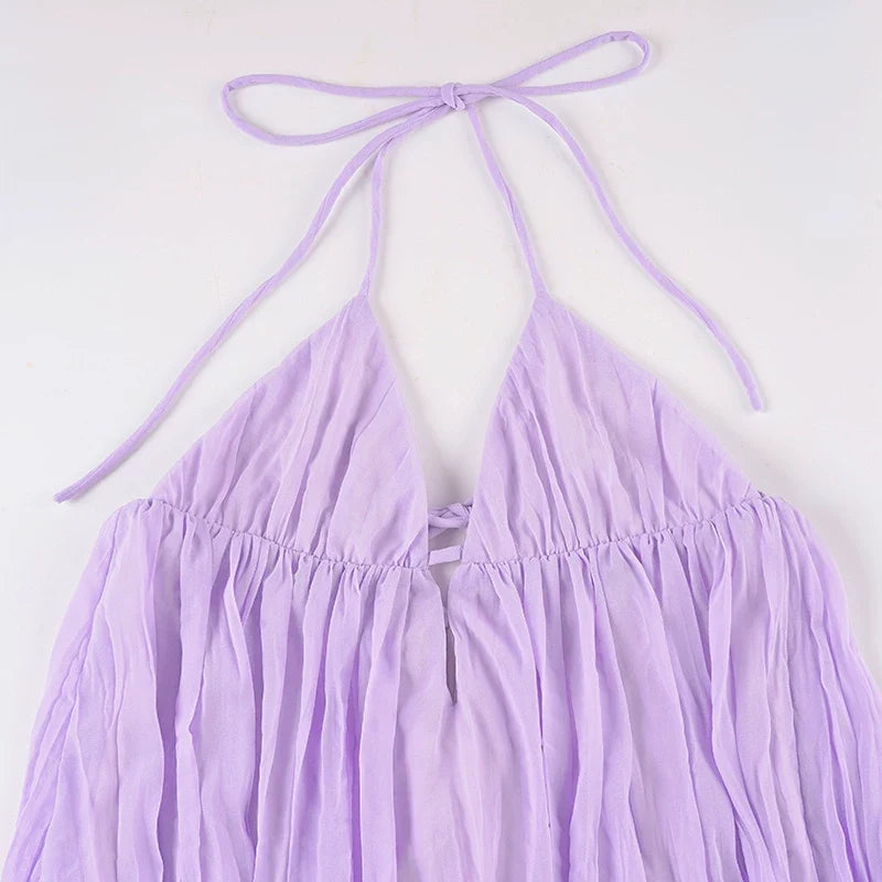 Jacklyn Backless Halter Mini Dress