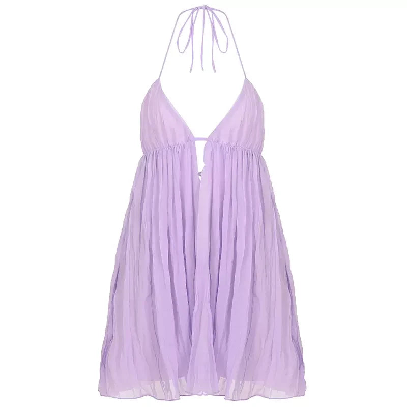 Jacklyn Backless Halter Mini Dress