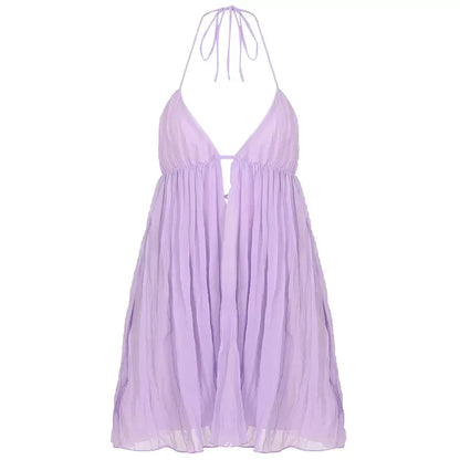 Jacklyn Backless Halter Mini Dress