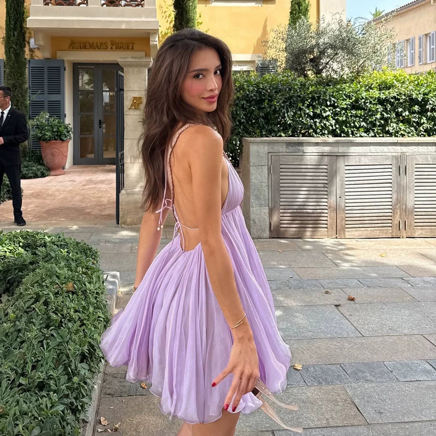 Jacklyn Backless Halter Mini Dress