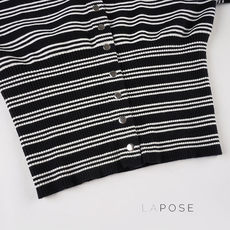 Jamari Striped Cardigan Short Set