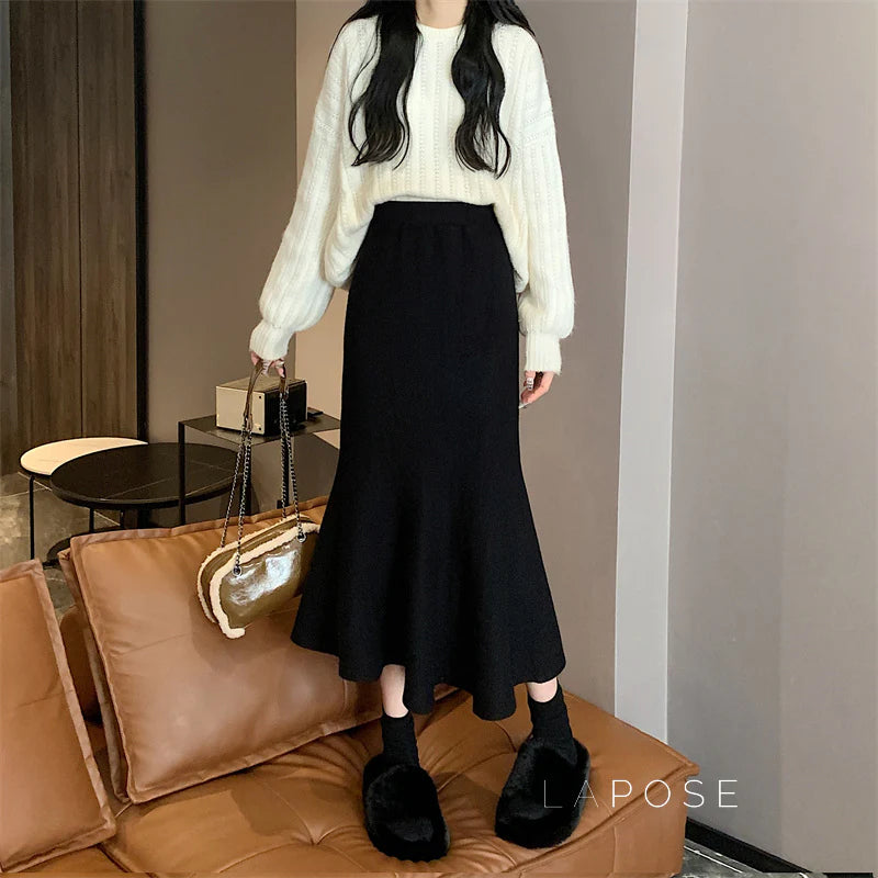 Janyla Knit Fishtail Skirt