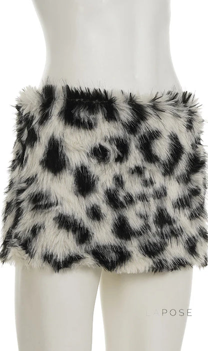Jasmin Plush Leopard Mini Skirt