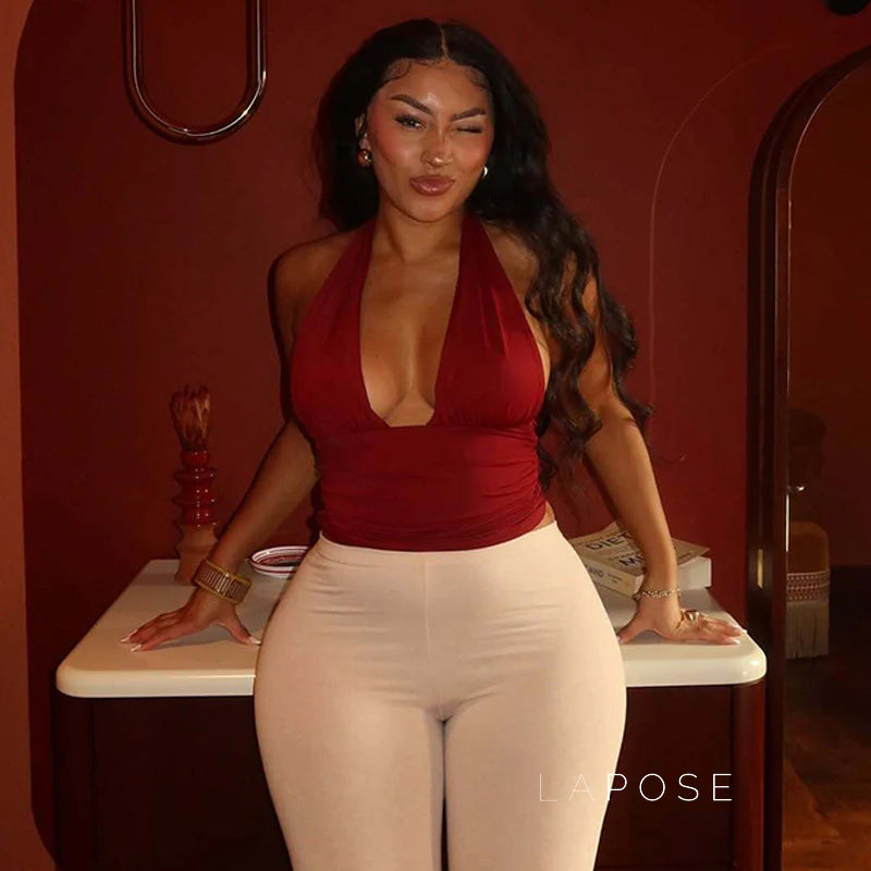 Jayana Deep Neck Halter Top