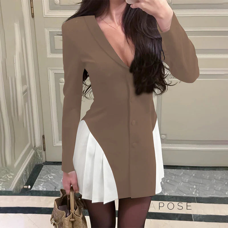 Jayani Contrasting Trim Skirt Set