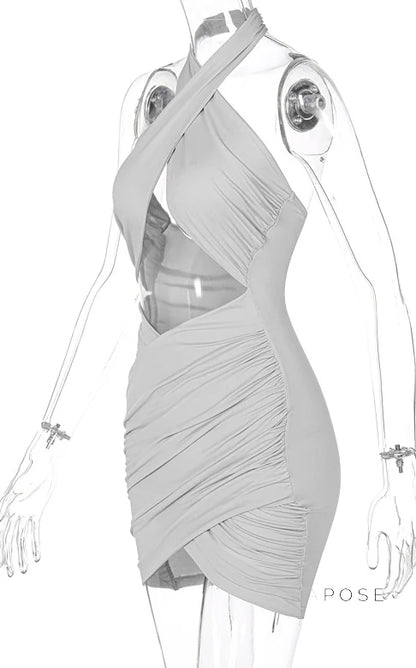 Jayani Halter Cut-Out Mini Dress