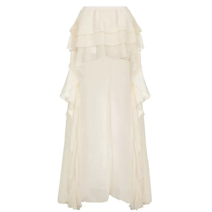 Jayce Tiered Ruffle Asymmetric Skirt