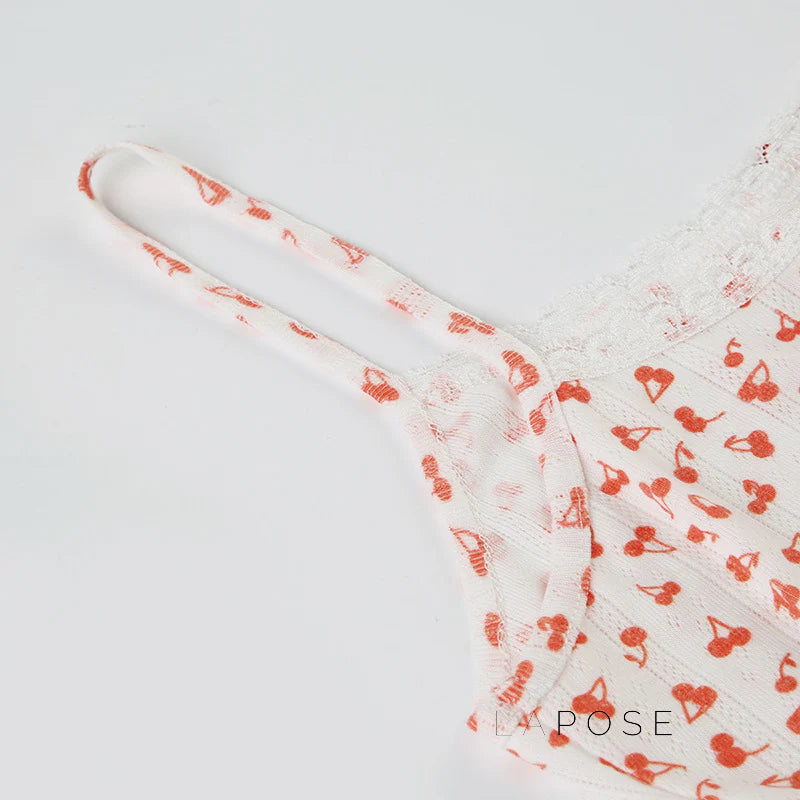 Jaycie Cherry Print Lounge Set