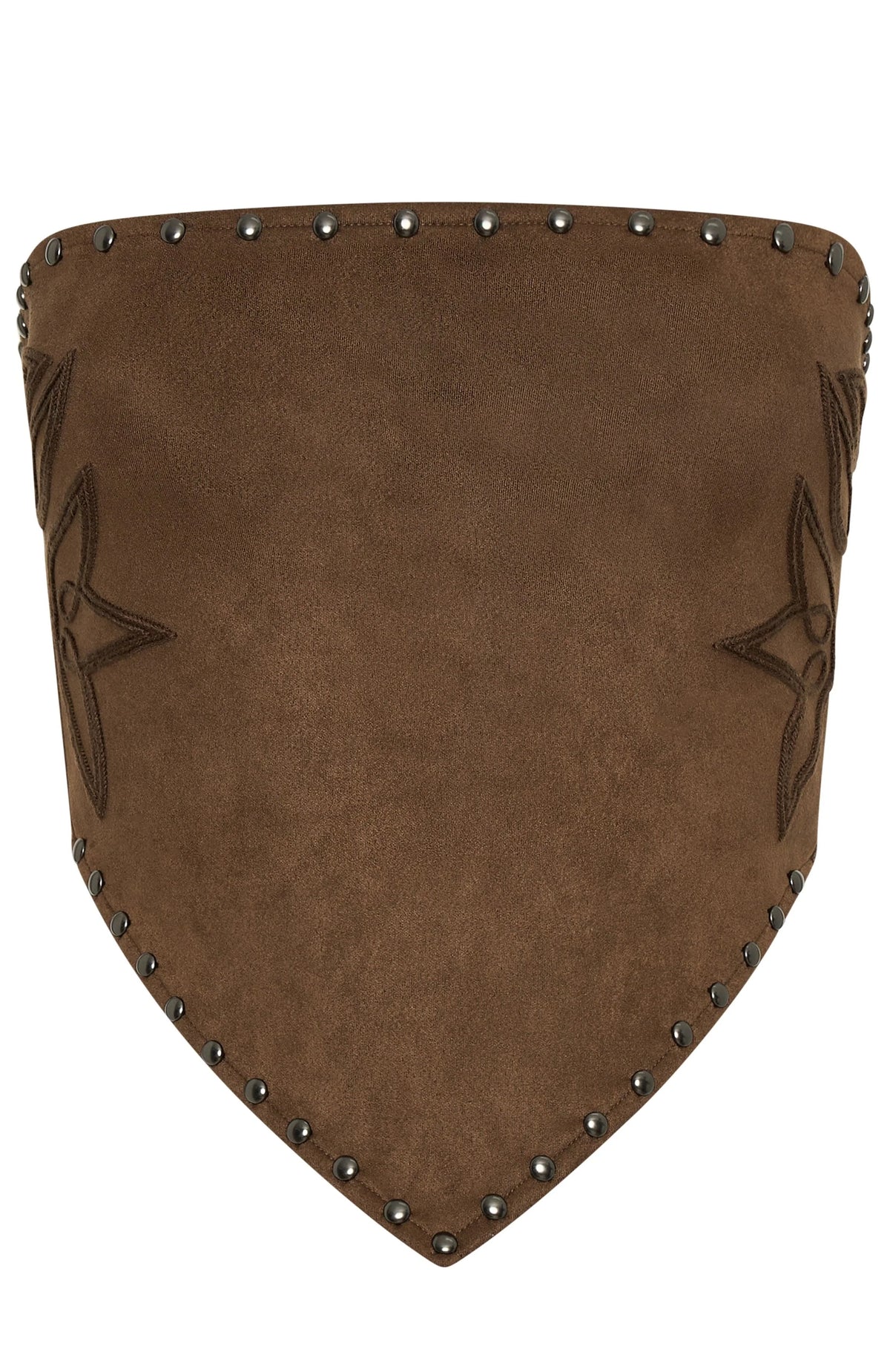 Jood Studded Strapless Suede Top