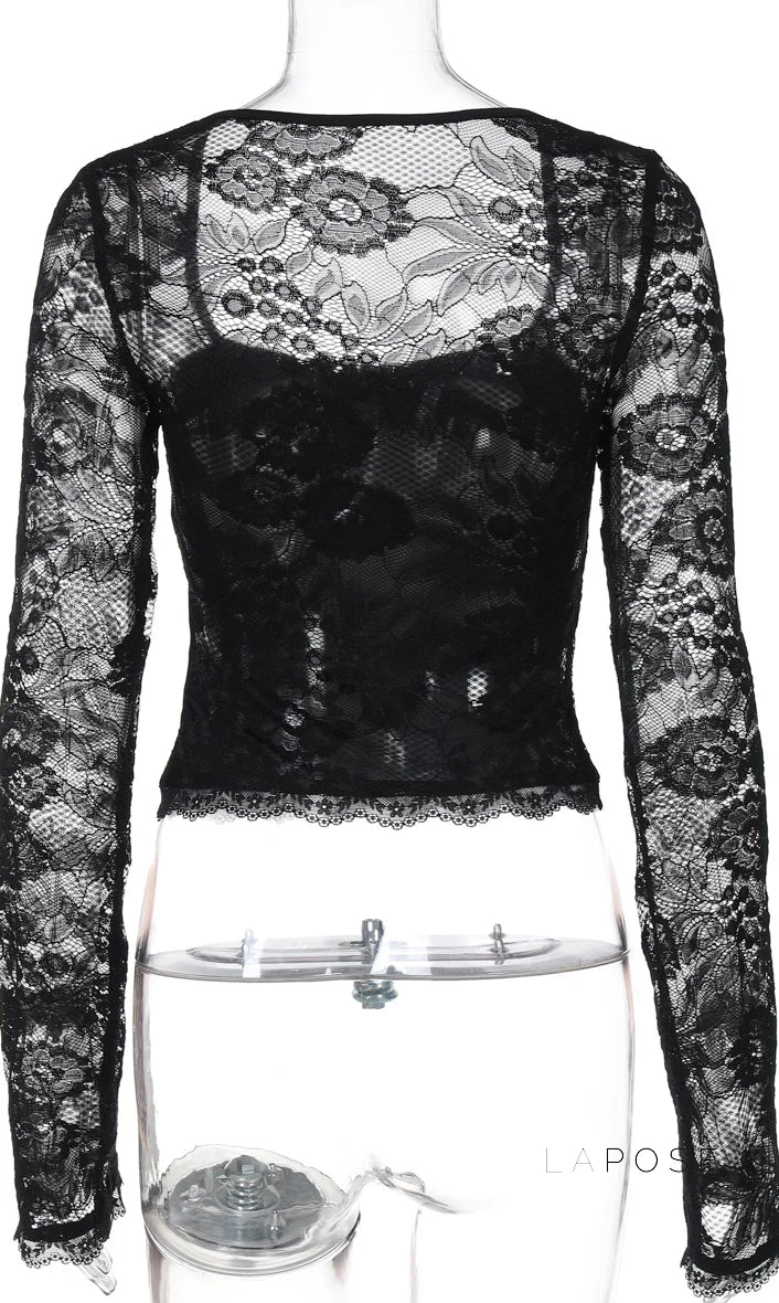 Joselynn Lace Long Sleeve Top