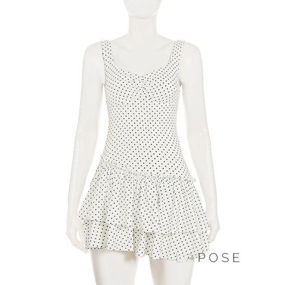 Jumana Polka Dot Smocked Mini Dress