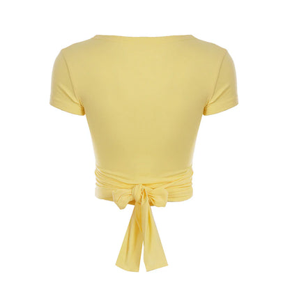 Kadyn Ruched V-Neck Crop Top