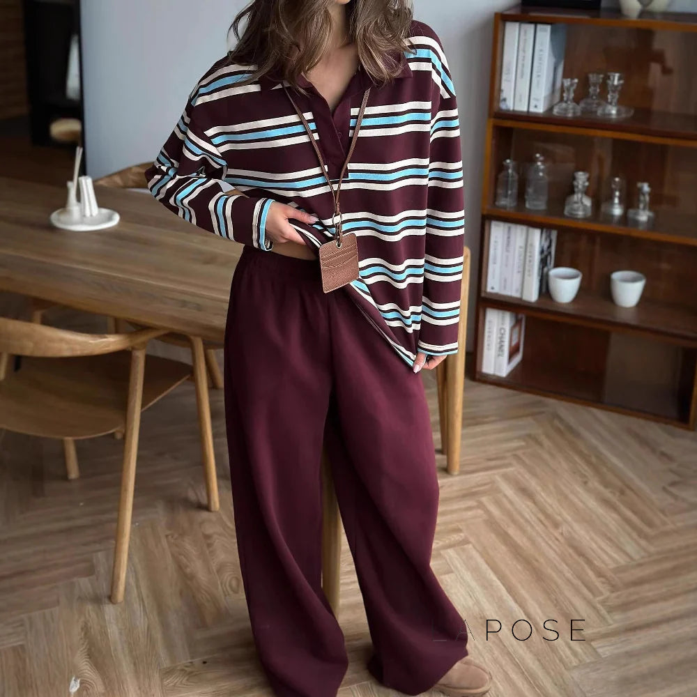 Kaelin Contrast Striped Knit Polo