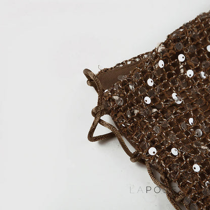 Kaidyn Sequin Crop Tube Top