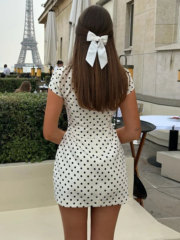 Kamari Polka Dot Cutout Mini Dress