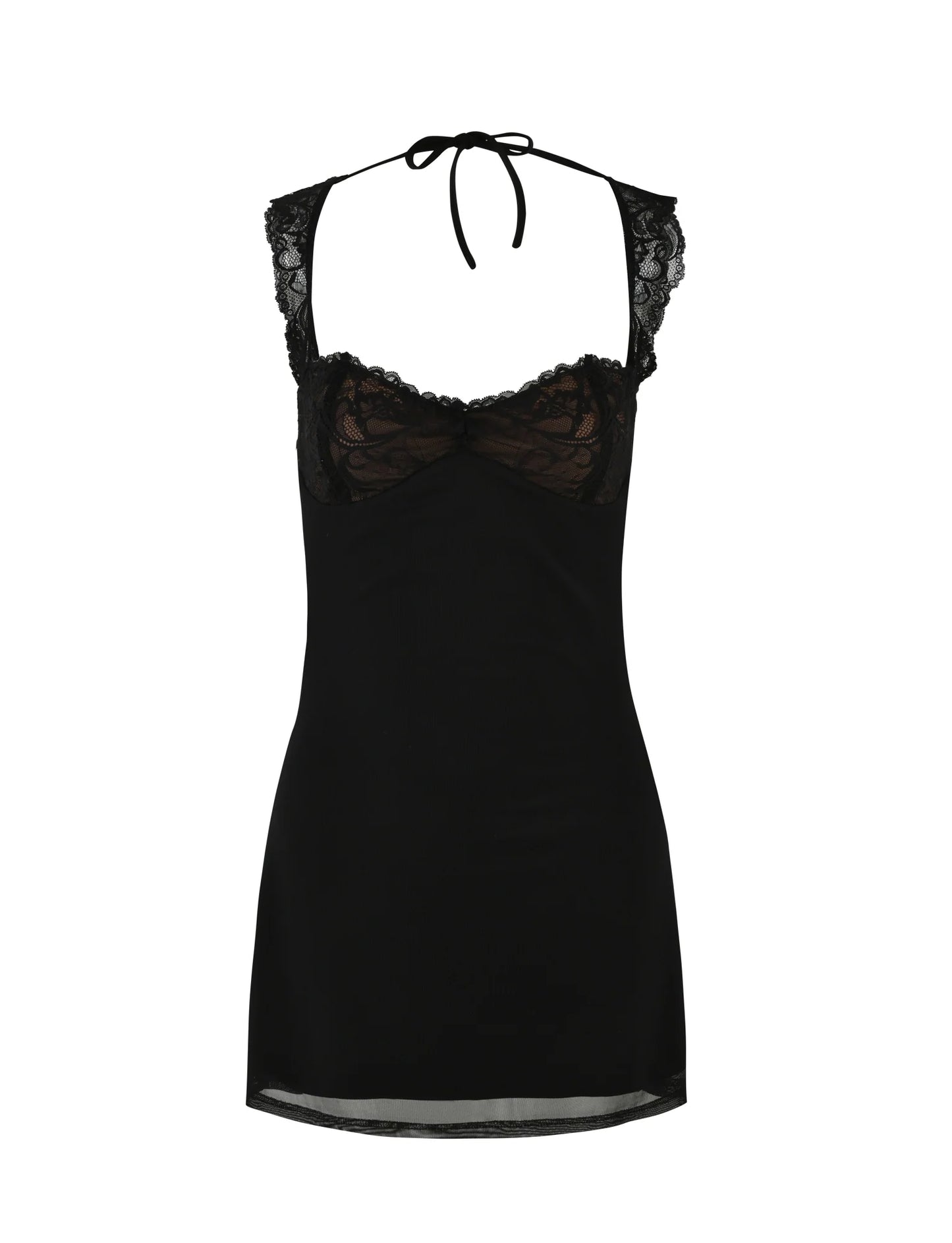 Kamiyah Lace Open Back Mini Dress