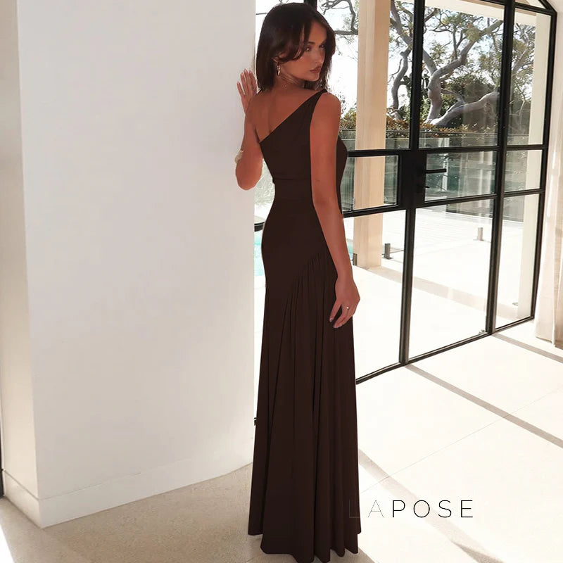 Kamoni One-Shoulder Ruched Maxi Dress