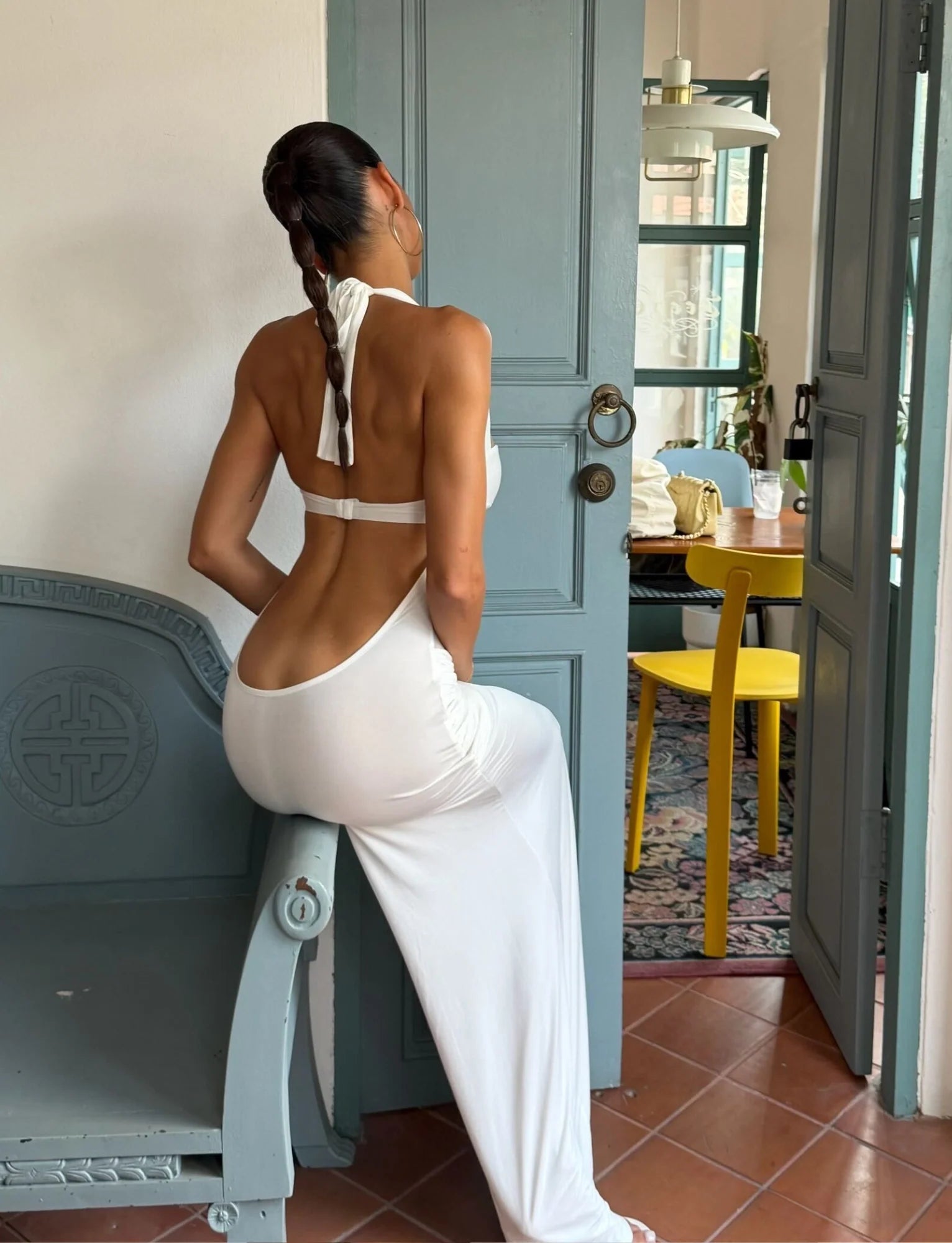 Kamri Draped Mesh Maxi Dress