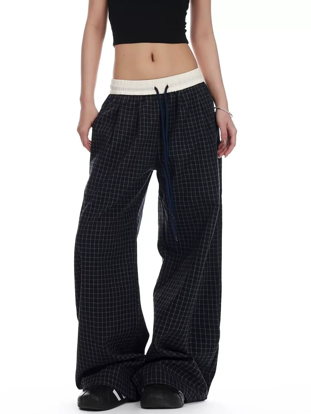 Karah Plaid Wide Leg Pants