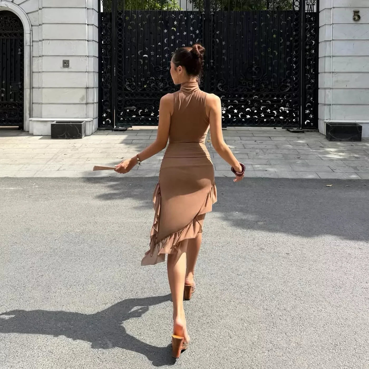 Karen Cut-Out Asymmetric Mini Dress