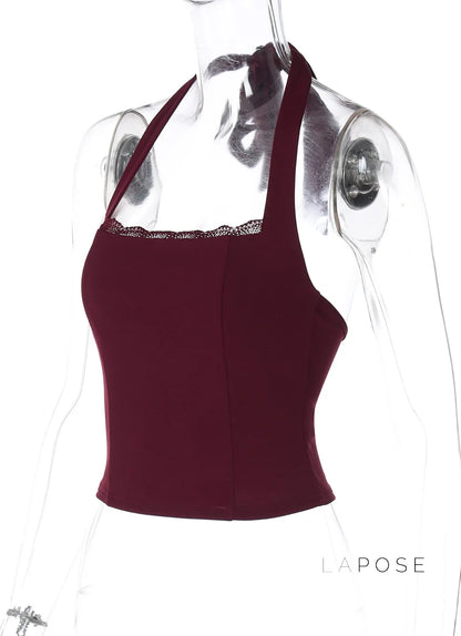 Karolina Lace-Up Halter Top