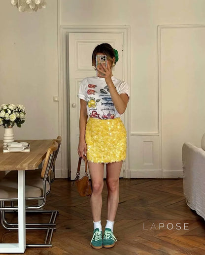 Kathia Sequin Mini Skirt