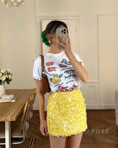 Kathia Sequin Mini Skirt