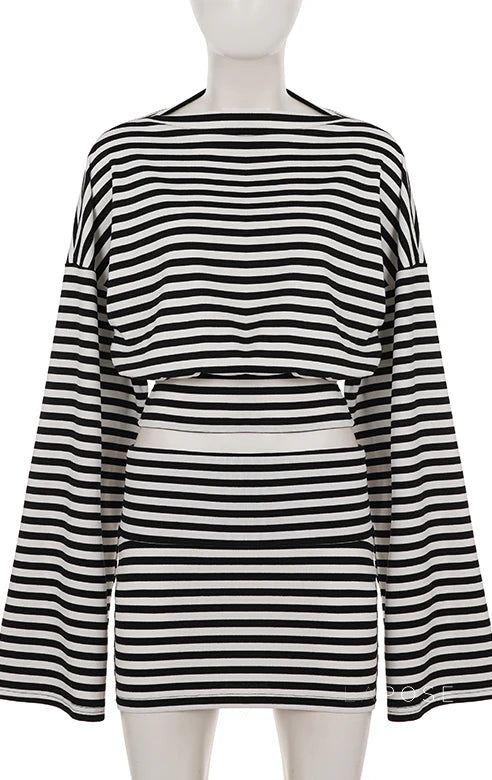Kayden Striped Skirt Set