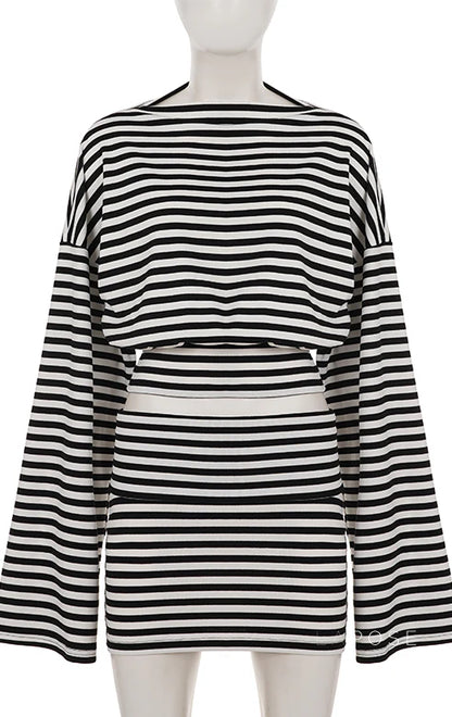 Kayden Striped Skirt Set