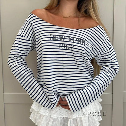 Kaylin Off Shoulder Striped Top