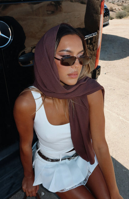 Kenadi Sheer Chocolate Statement Scarf