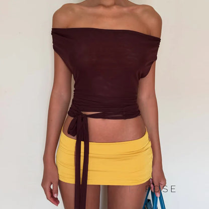 Kensi Halter Open Back Skirt Set