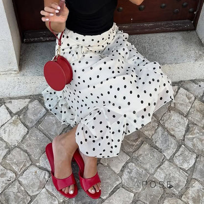 Kenzley Ruffled Patchwork Asymmetric Skirt