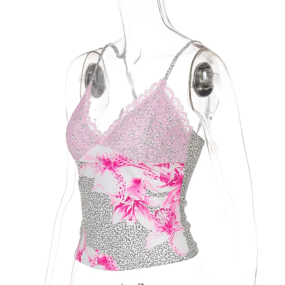 Khelani Lace Leopard Print Cami