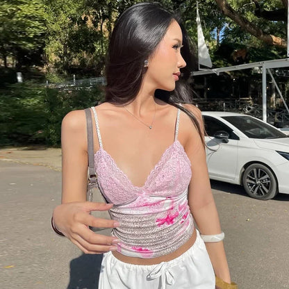 Khelani Lace Leopard Print Cami