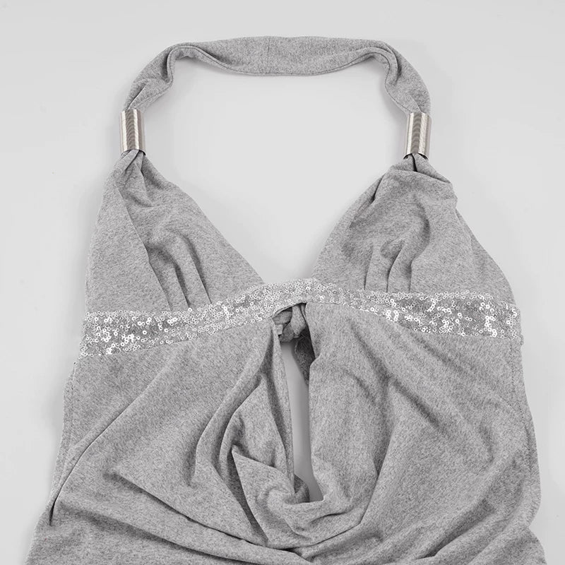Kolbie Sequin Halter Mini Dress