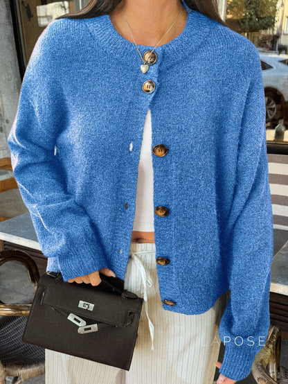 Kristy Button-Front Knit Cardigan