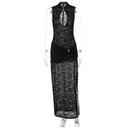 Lace Slit Maxi Dress
