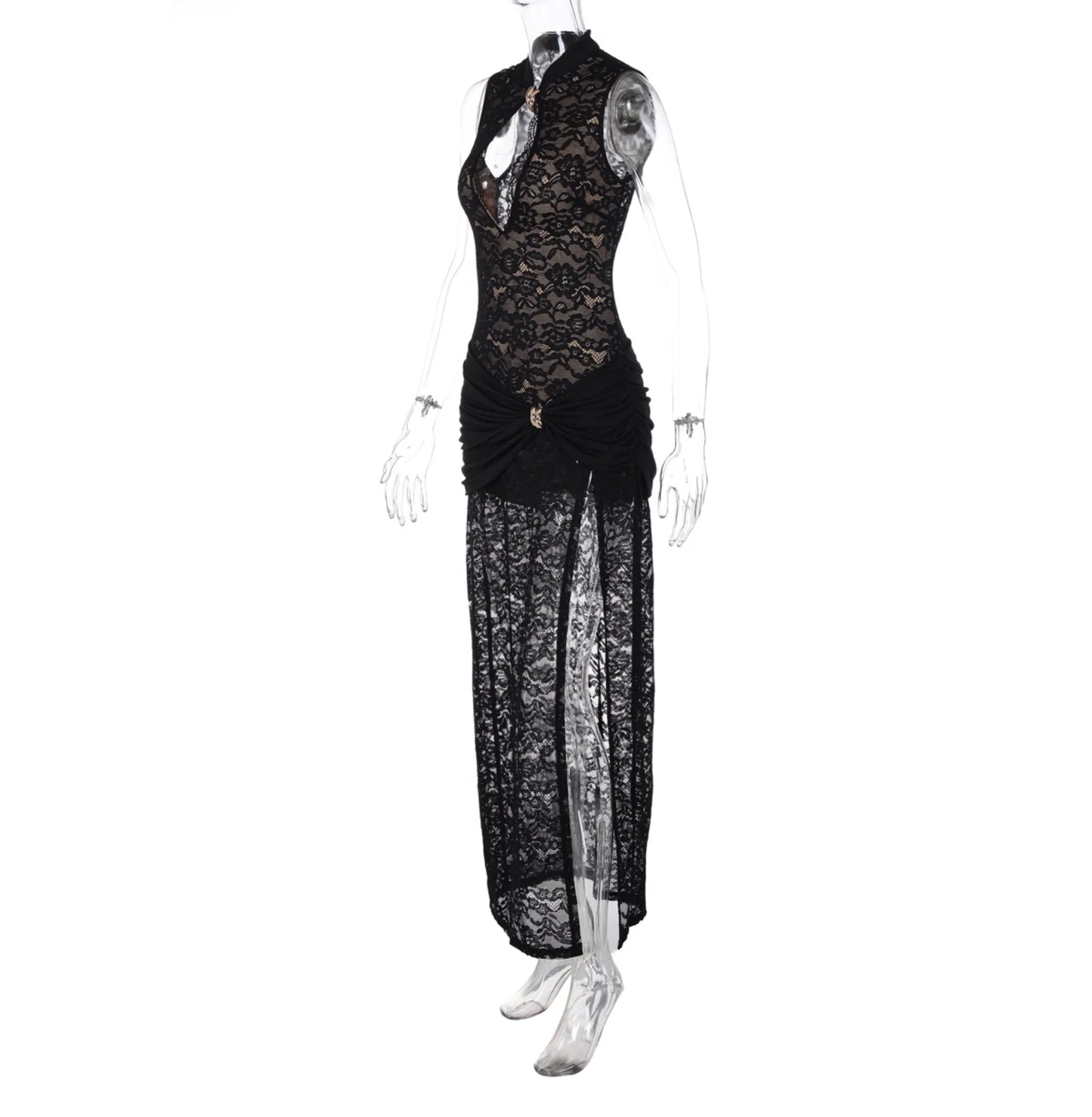 Lace Slit Maxi Dress