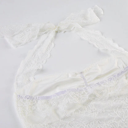 Lace Trim Halter Camisole Top