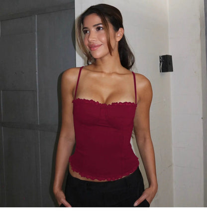Lace Trim Patchwork Camisole