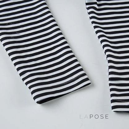Lauren Striped Long Sleeve Crop Top